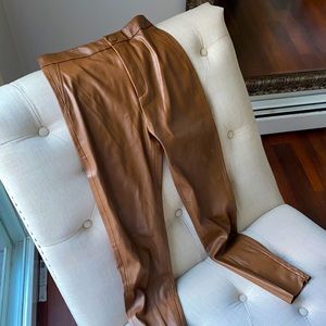Brown leather pants Zara